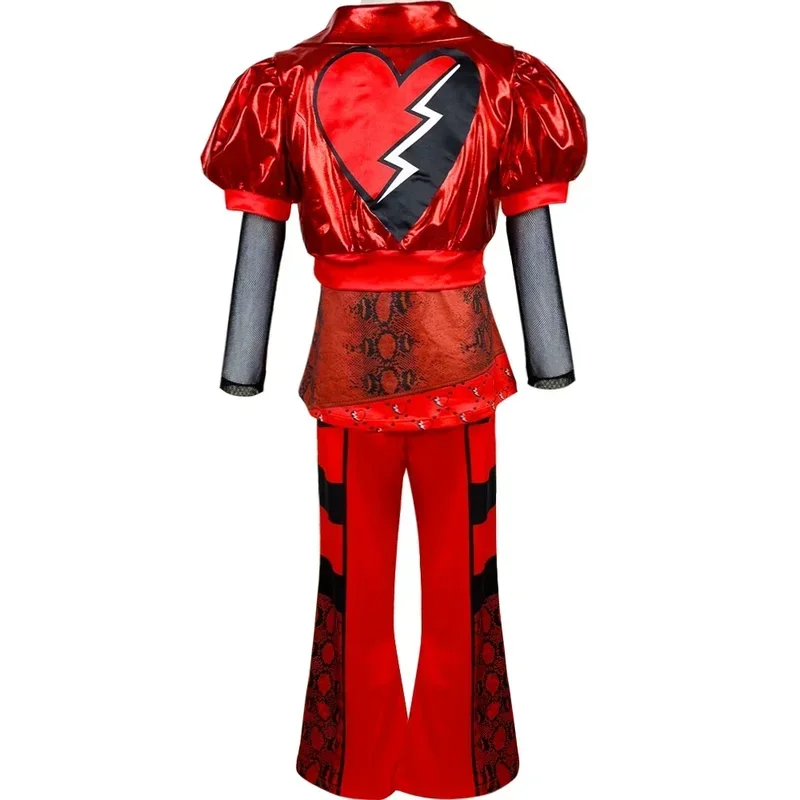 ZA01 アニメ子孫 4 コスプレ衣装新しい女の子ハロウィンロールプレイング服 4-12 歳の子供女の子メイクダンス赤 moZa0@