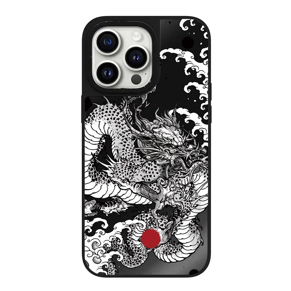 

Mirror Surface Dragon Phone Case Cover for iPhone 11 12 13 14 15 Pro Max Case for iPhone 15 ProMax