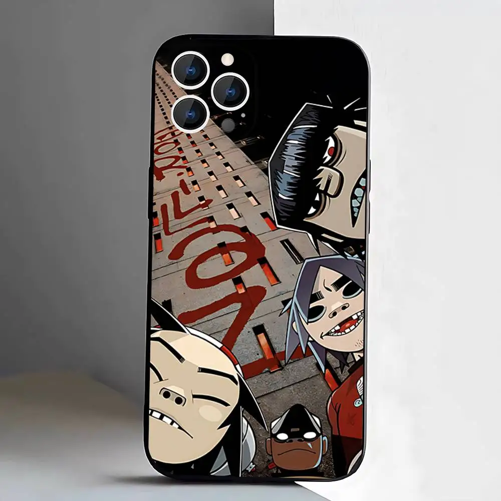 حافظة هاتف ROCK G-Gorillaz-s BAND لهاتف iPhone 17,16,15,14,13,12,11,Pro,XS,Max,XR,Plus,E,SE4,غطاء ناعم أسود صغير #2