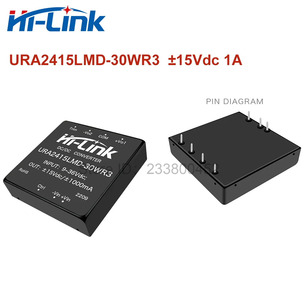 Hi-Link podwójne wyjście URA2412LMD-30WR3 URA2415LMD-30WR3 30W 12V 1,25A/15V 1A moduł zasilania DC-DC 9~36Vdc