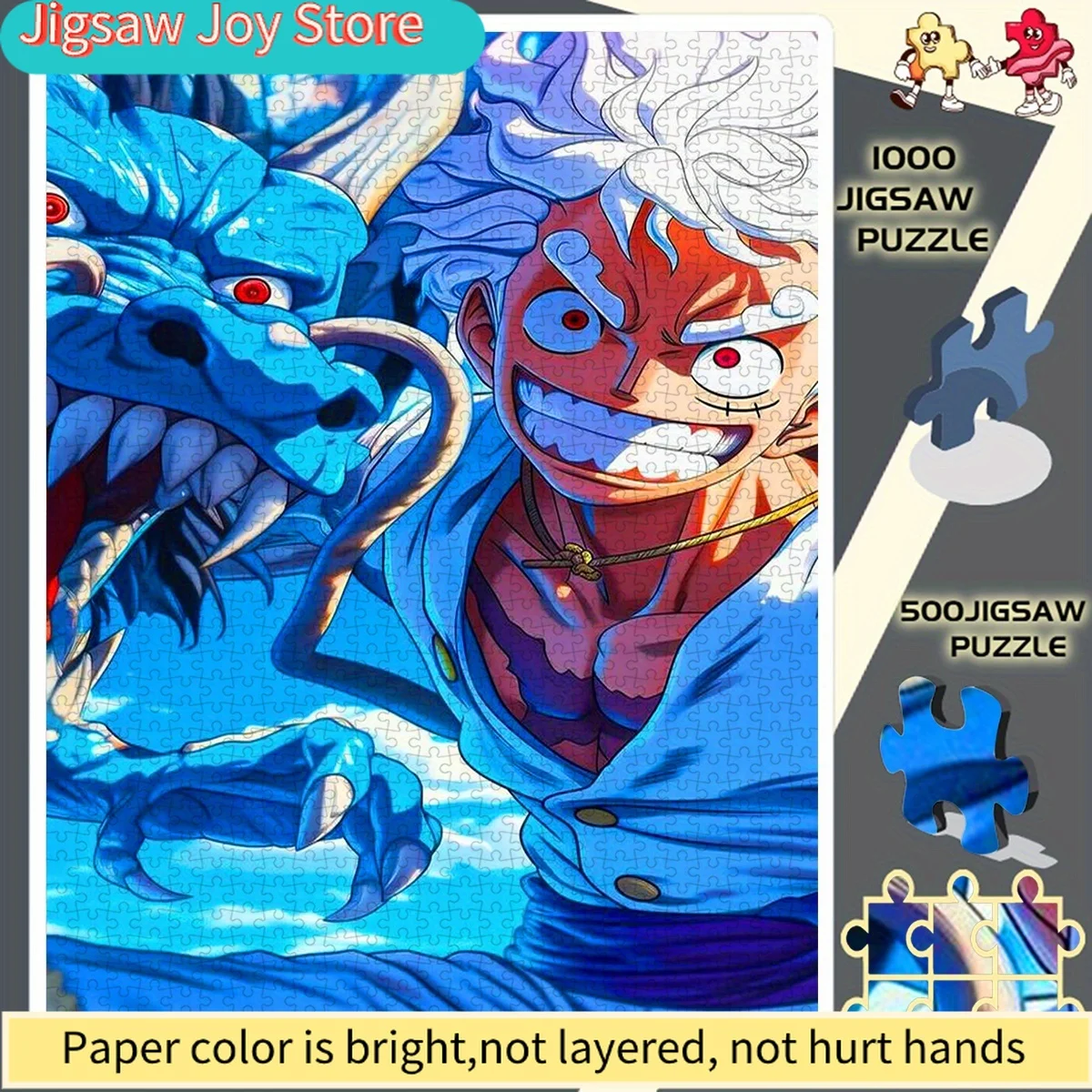 

Puzzle Featuring a Young Boy And a Blue Dragon Making a Powerful Entrance, Perfect for Enthusiasts Who Love The Energetic Styl