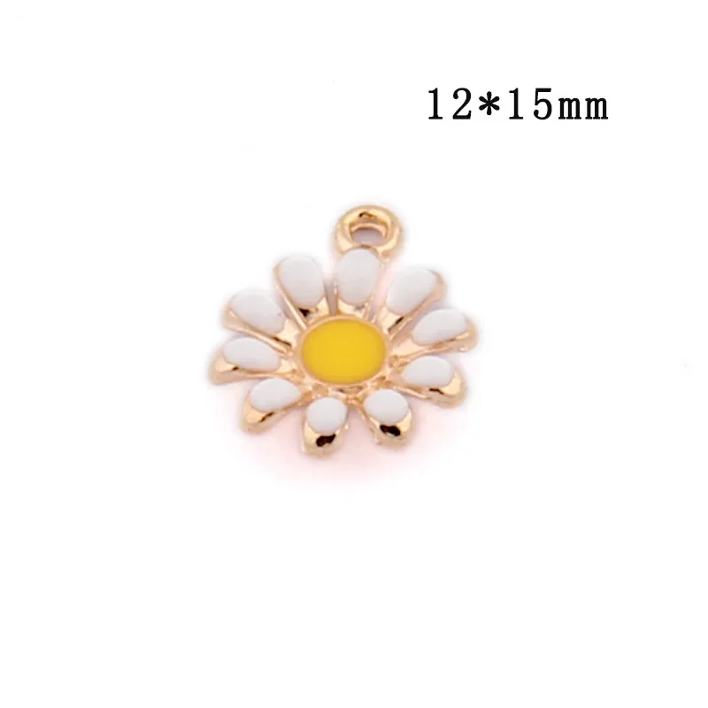 10pcs Potted Desert Cactus Enamel Charms Little Daisy Pendant for Bracelet Earrings Jewelry DIY Making Accessory