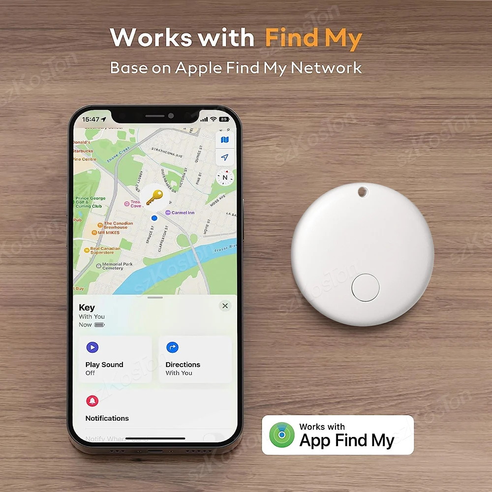 Smart Key Finder Locator GPS Tracking Device Bluetooth Anti-Lost Tag Alarm Reminder Work With Apple Find My For Pets