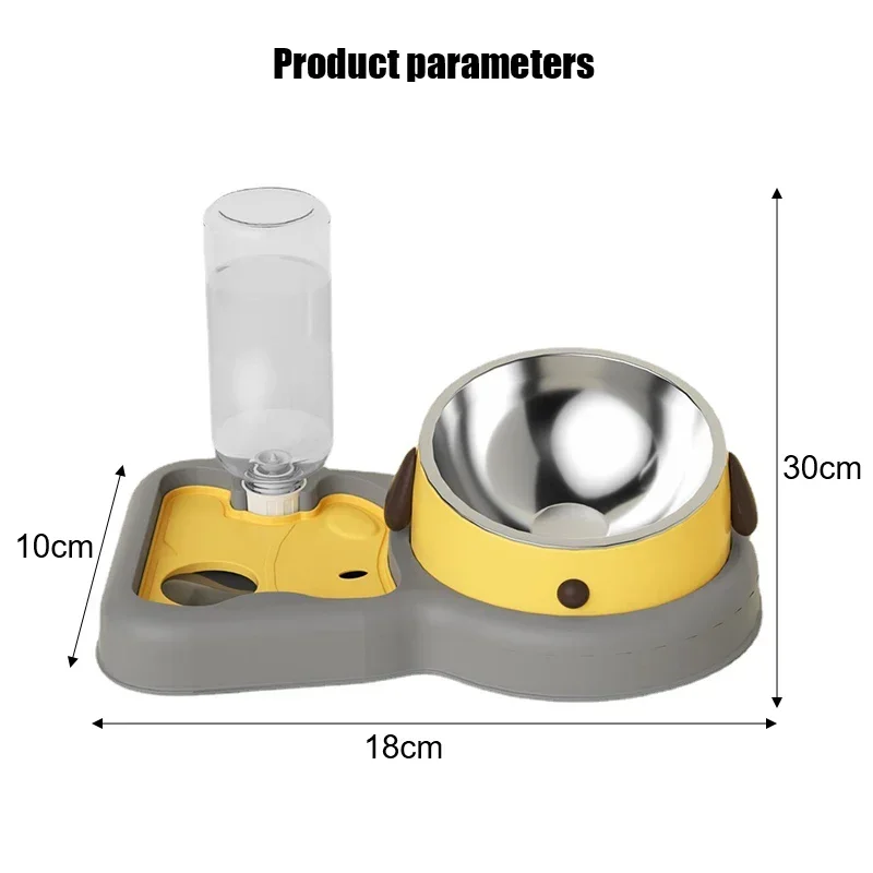 Pet Feeder Bowls Pet Feeder Water Bottle Set Pet Feeding Bowls And Drinkers 15-Degree Tilt Design Protect Cats Dogd Neck