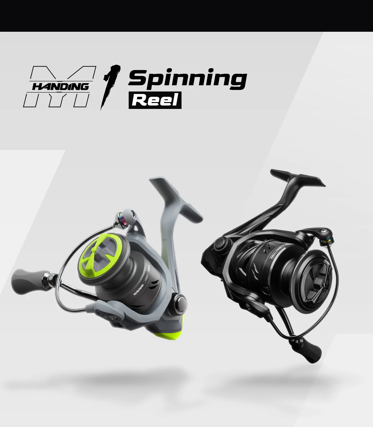 HANDING Graue M1 Spinnrolle mit 12kg Maximaler Bremskraft, 9+1 Kugellager, 5,2:1 Übersetzungsverhältnis, Leistungsstarke Rolle für Barsch, Bass, Hecht – Detail 10