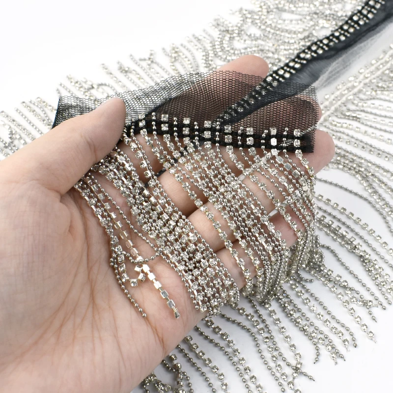 

1Yard 9cm Diamond Fringe Tassels Beaded Fringes Tassel Lace Trim Sewing Wedding Skirt Dress Decorative Trimmings Accessories