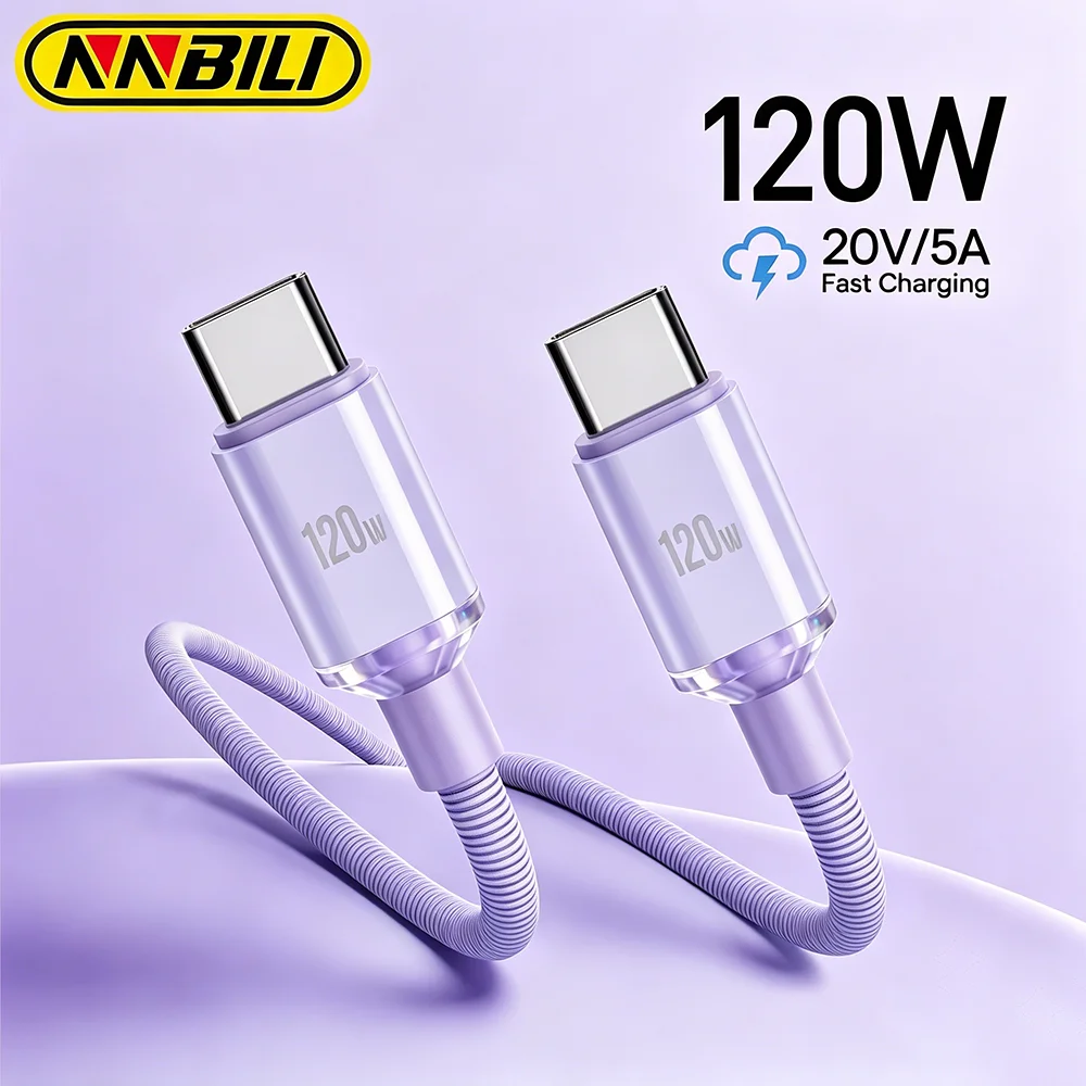 NNBILI USB Typ-C zu USB-C Kabel PD 120W Schnellladung Hochleistungs-Ladekabel Typ-C für iPhone 16 17 Macbook Samsung Xiaomi