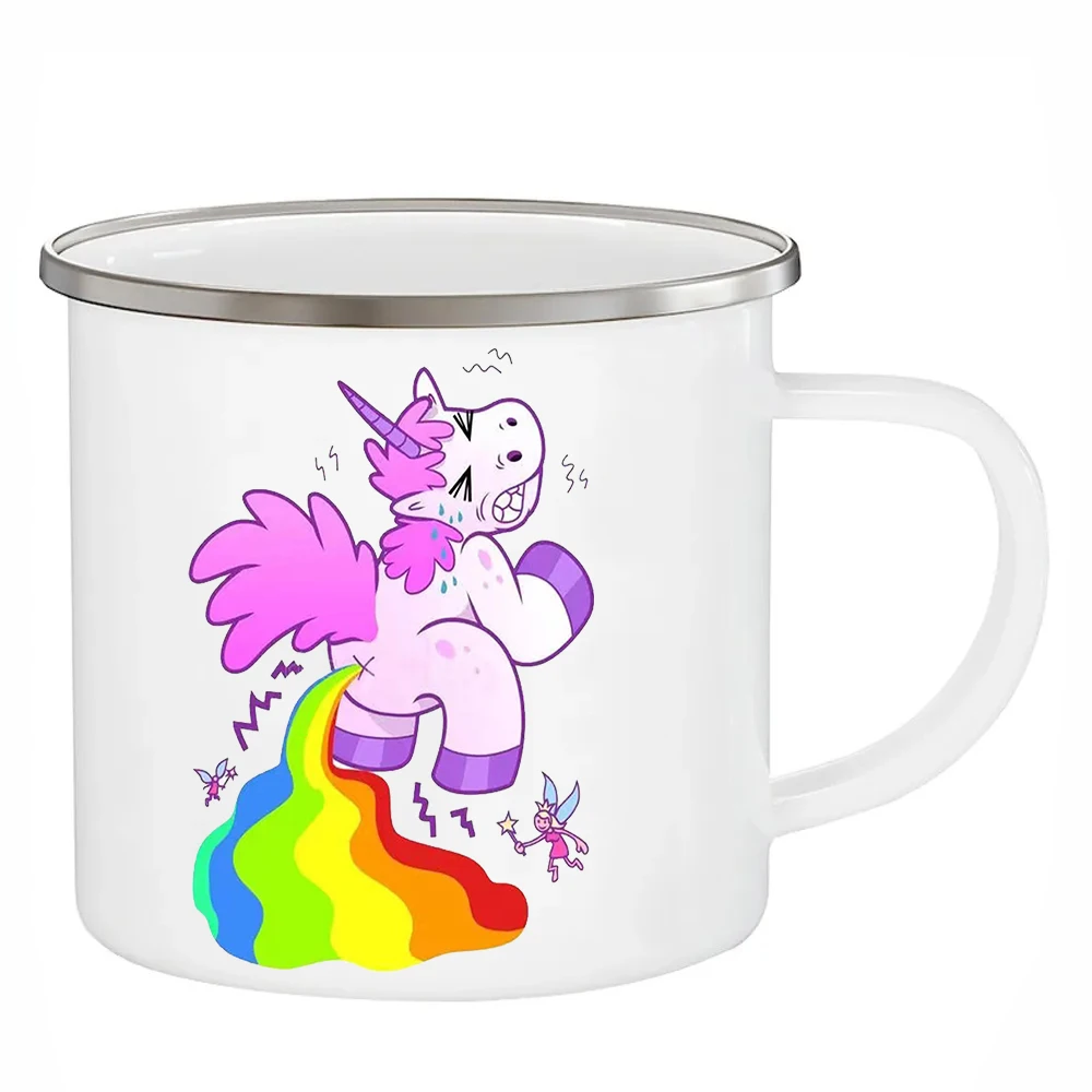 Unicorn Cups Enamel Dachshund Weiner Dog Coffee Mugs Penguins French Bulldog Cups Panda Drinkware Koala Bear Alpaca Tiger Mugs