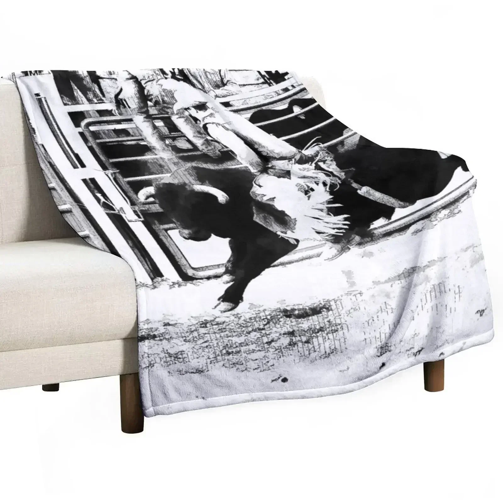 

Rodeo Bull Rider Throw Blanket Winter beds Retros Luxury Thicken Blankets