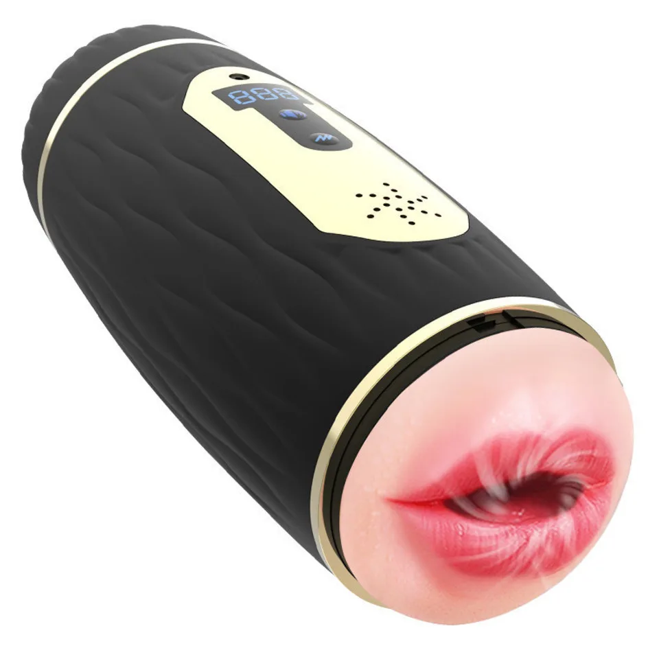 Space Cabin Aircraft Cup Automatic Male Double Head Count Automatic Heating Sucking Pronunciation Vibration Male Masturbator