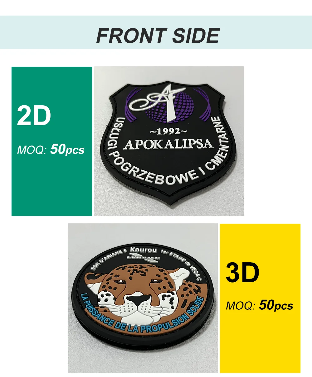 Custom Silicone Rubber Badges Embossed Logo 3D 2D Soft PVC Patches Sew on Iron on for Clothing Tag Name Badges - view 4