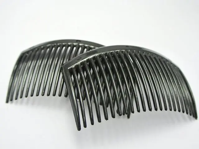 10 Black Plastic Hair Clips Side Combs Pin Barrettes 82X50mm for Ladies