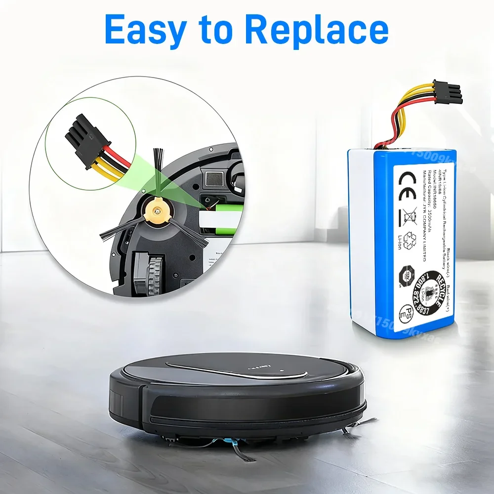 

Long-Life 2800mAh Battery 14.4V for Cecotec Conga 1290 1390 1490 1590 Genio Deluxe 370 Gutrend Echo 520 Li-ion Replacement