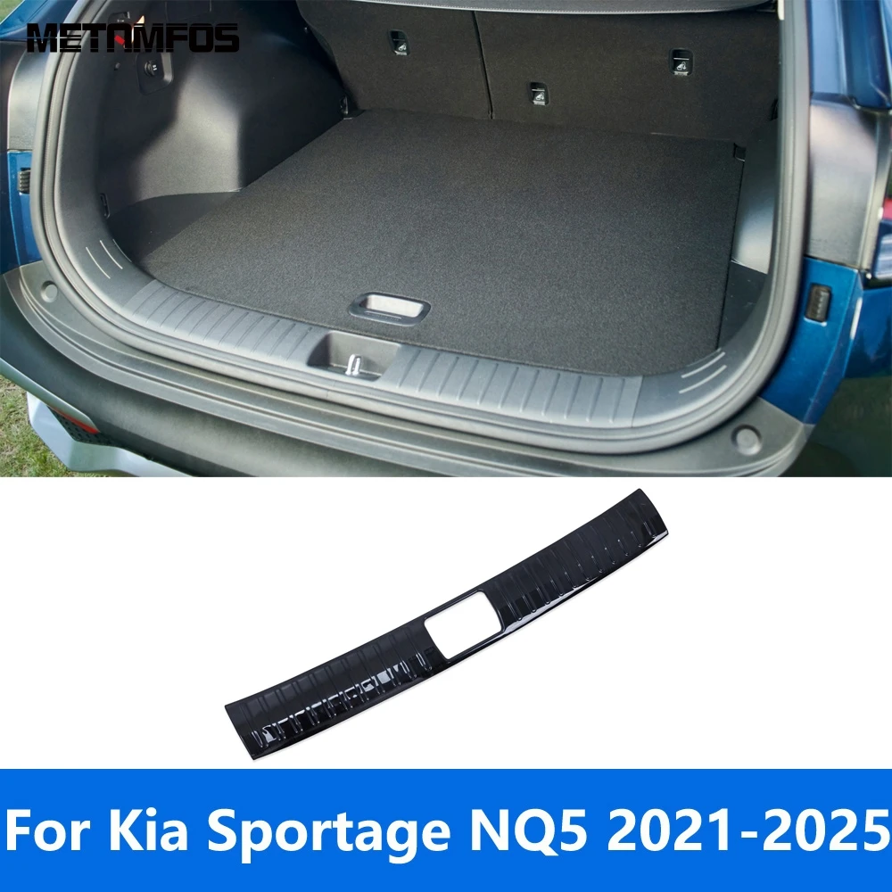 

For Kia Sportage NQ5 2021-2024 2025 Interior Rear Trunk Bumper Foot Plate Tailgate Door Sill Scuff Guard Plate Car Accessories