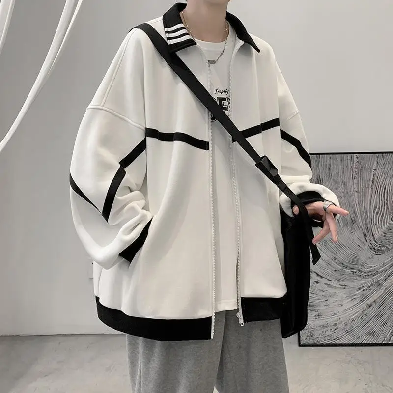 2024 New Korean Men's Jacket I Trendy Autumn And Winter Top Casual Loose Jacket Versatile Hong Kong Style Baseball Jacket
