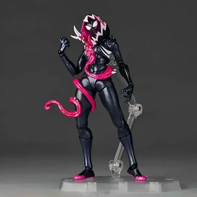 Nouveau EN STOCK Ko Gwenom Kaiyodo Revoltech Amazing Yamaguchi Gwenom Venomized Gwen Stacy Figurine d'action d'anime Modèle Jouets cadeaux