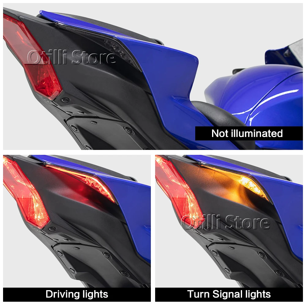 YZF-R7 2022 2023 2024 2025 دراجة نارية في الذيل LED المتكاملة الذيل ضوء لياماها YZF R7 YZFR7 LED بدوره مصباح إشارة #5