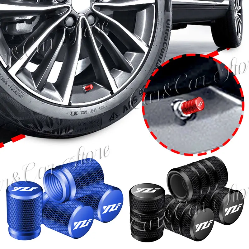 For Yamaha YZF Logo R1 R7 R25 R6 R125 YZF-R125 R15 V3 YZFR1 YZFR6 YZFR3 Motorcycle Wheel Tire Valve Cap Airdus Covers Decor 4Pcs