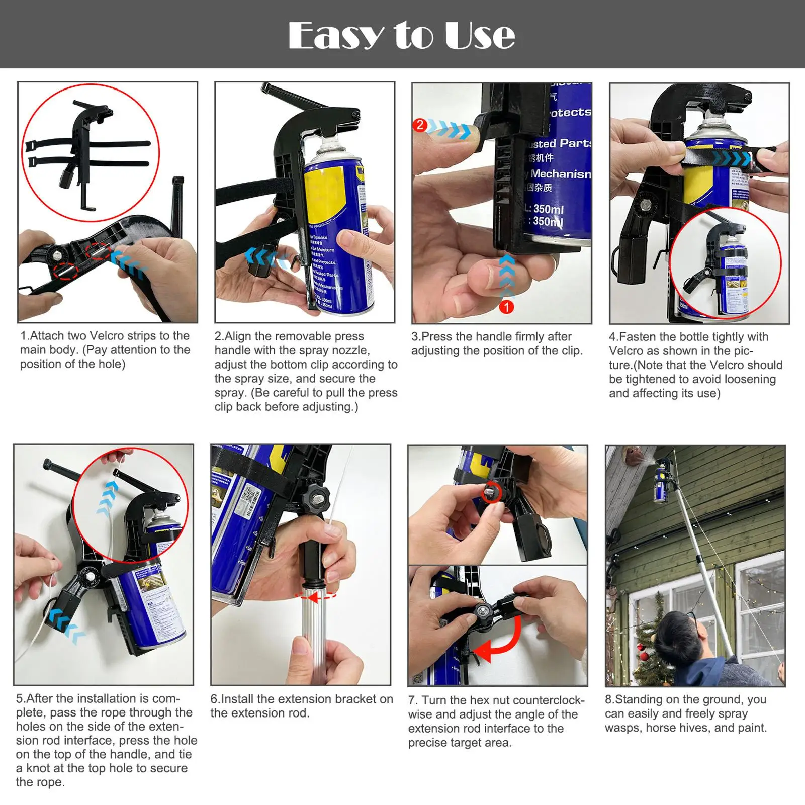 Picture 5: Spray Paint Can Holder Extender Adjustable Sprayer Extension Pole Adaptor Angle Spray Extender Sprayer Extension Pole Adaptor