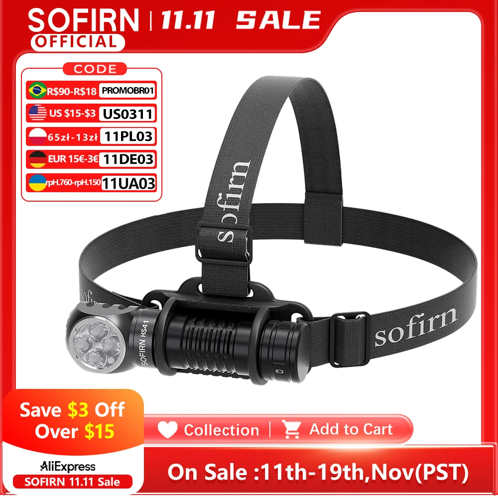 yZ[zSOFIRN HS41 wbhv 4000lm 21700 USB C [d SST20 LED g[`CWP[^[tCe[d