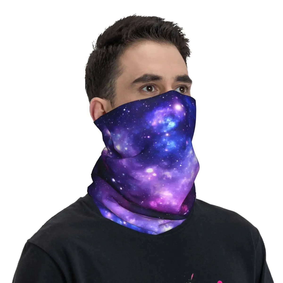 Couvre-cou bandana galAct pour adultes, cagoule respirante unisexe, foulard rond, cyclisme, violet et bleu