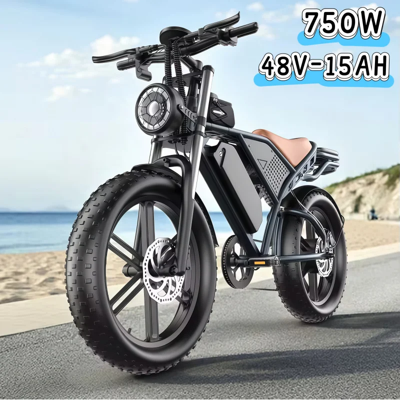 

New electric bicycle 750W high-efficiency motor 48V 15AH battery 20-inch off-road mountain moped good-looking and powerful