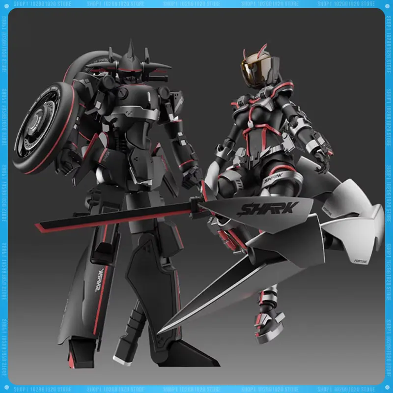 

In Stock Yubo Cultural Creative Cyber Shark War Riding Goddess Shake Guochuang Mecha Pecial Edition Assembly Model Toy Gift