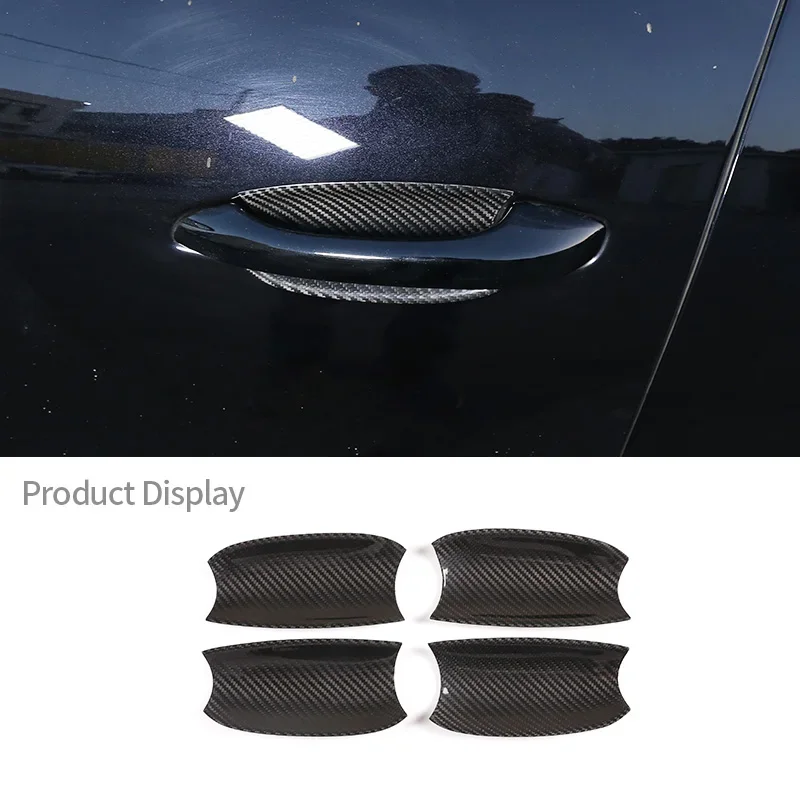 For Porsche Cayenne 18-21 Real Carbon Fiber Door Handle Outer Door Bowl Cover Interior Decorative Protection Auto Accessories