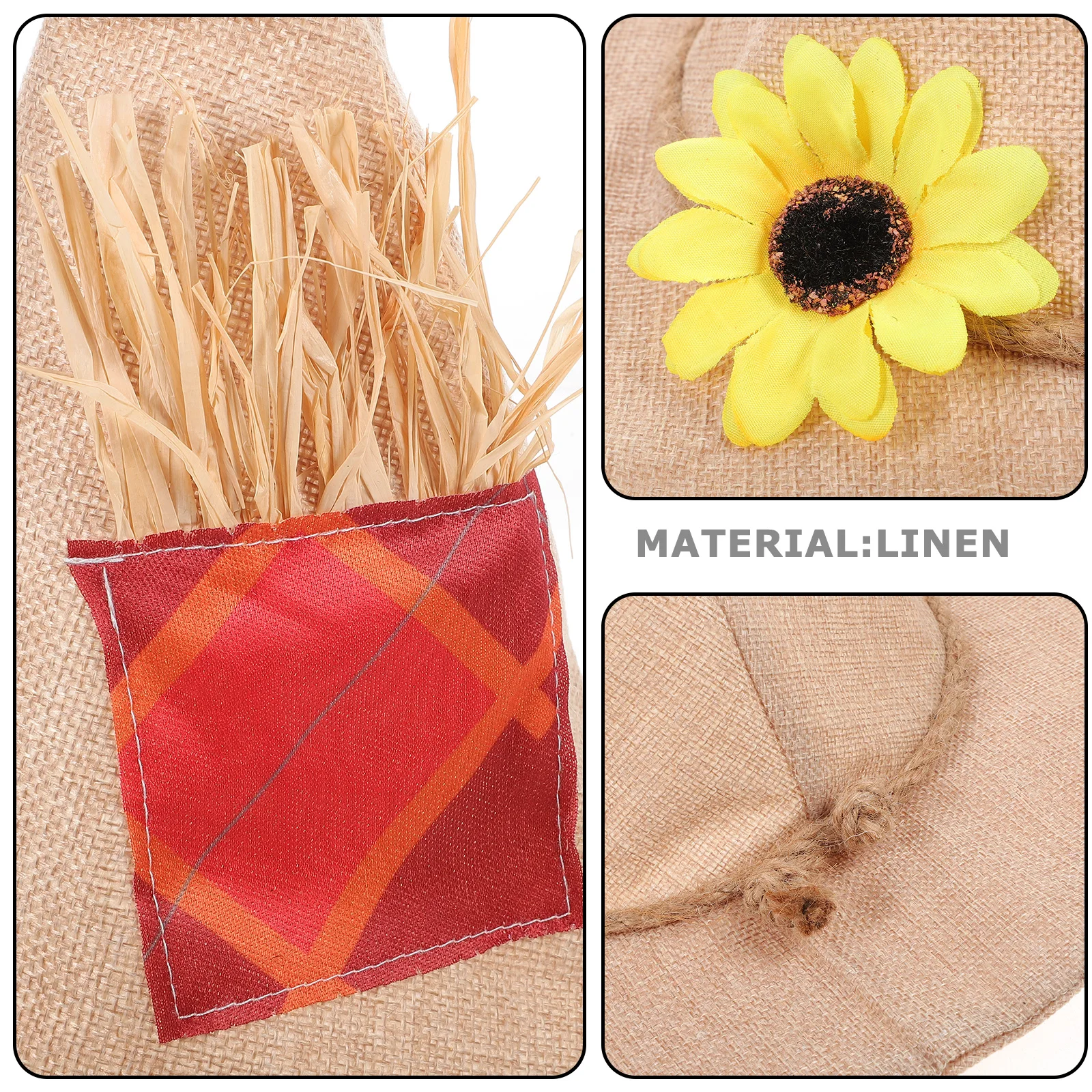 

Burlap Sunflower Hat Halloween Witch Costume nament Decoration Elegant Style Party Cosplay Props Scarecrow Hat