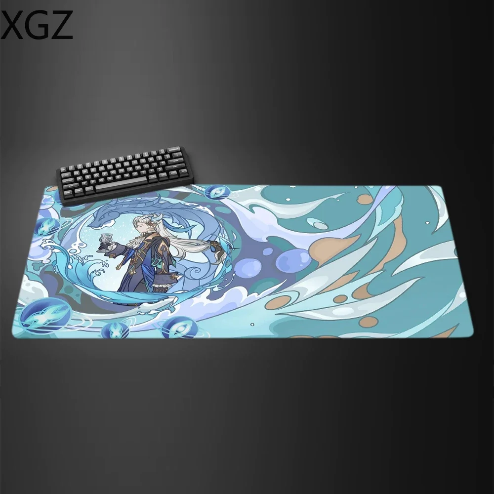 Large Anime Game Furina Neuvillette Little Wanderer Thunderbolt Genshin Impact MousePads  Anti-Slip Keyboard Desk mat Mousemats