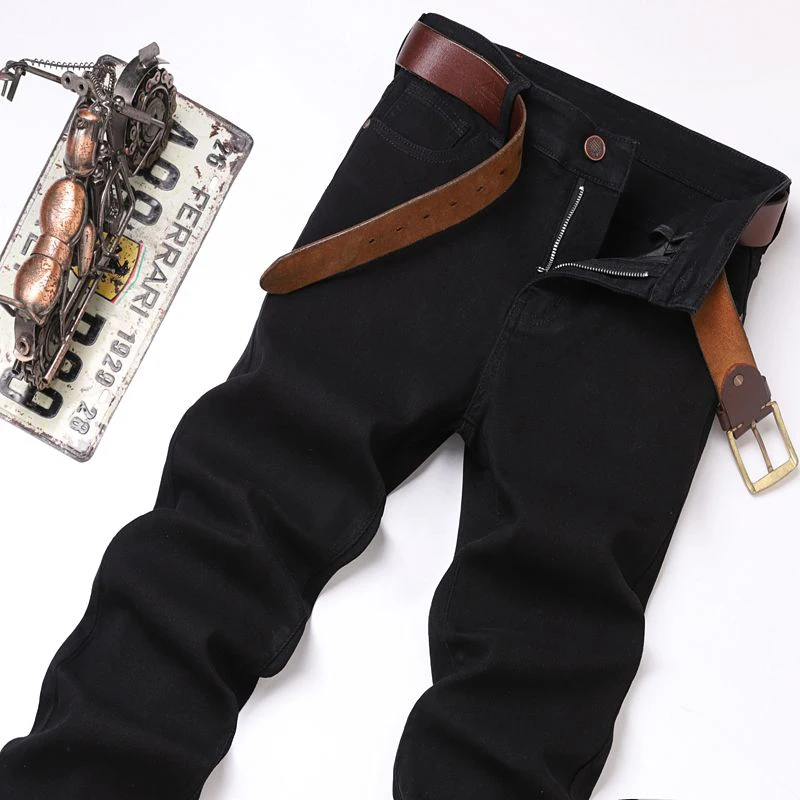 New High Quality Men\'s Trend Yellow Red White Jeans 2024 Spring Autumn Male High Waist Casual Pants Classic Brand Denim Trousers