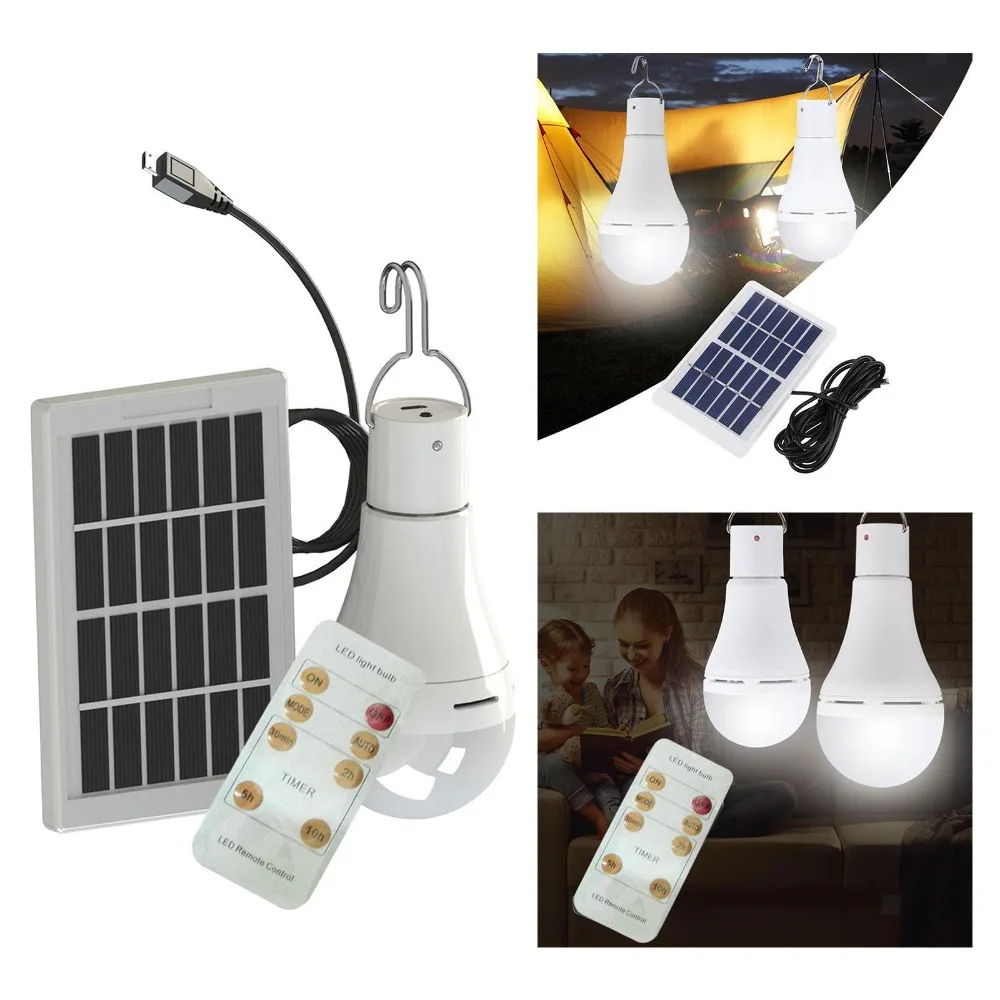 

7W/9W Solar Light Waterproof Garden Decor Emergency Sunlight Powered Lamp 4 Modes Solar Panels Solar LED Bulb Light