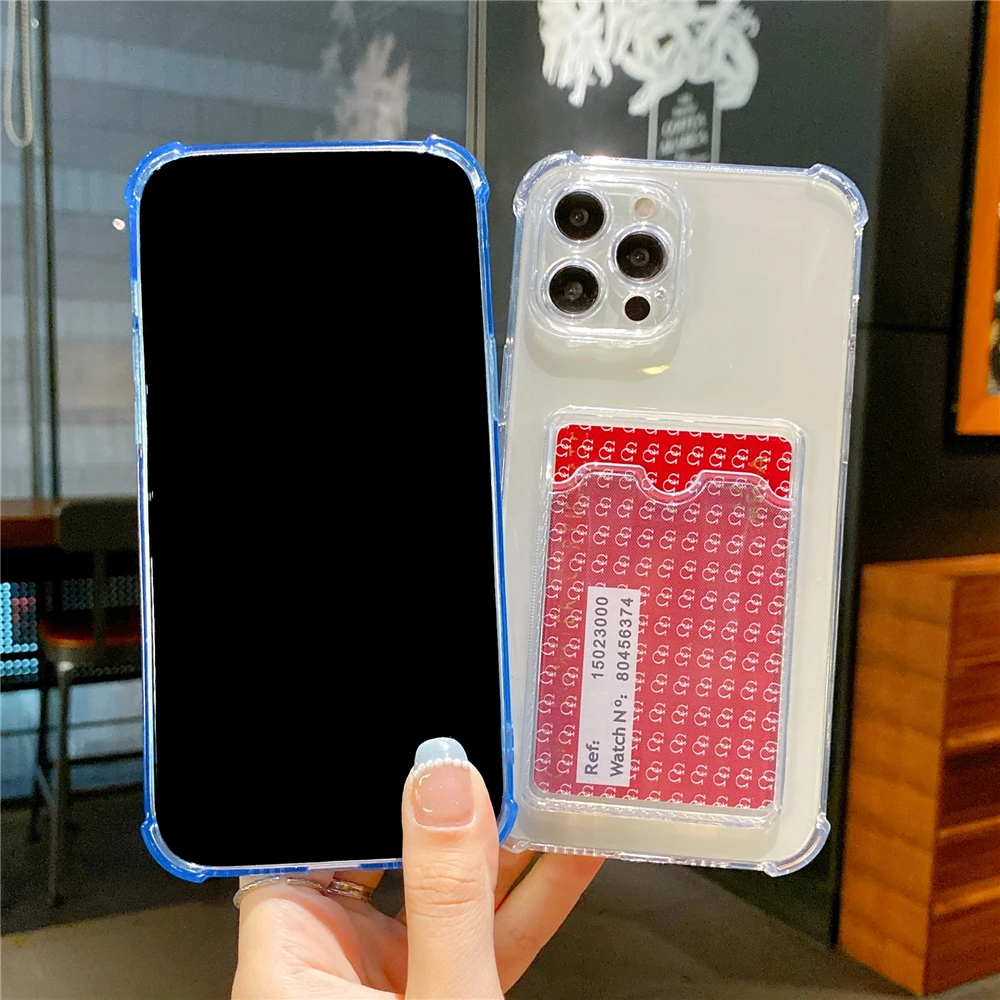 Transparente Kartensteckplatz-Taschenhalter-Hülle für iPhone 13 11 12 14 15 Pro Max Mini X XS XR SE 7 8 Plus Klare, stoßfeste Brieftaschenhülle – Detail 22