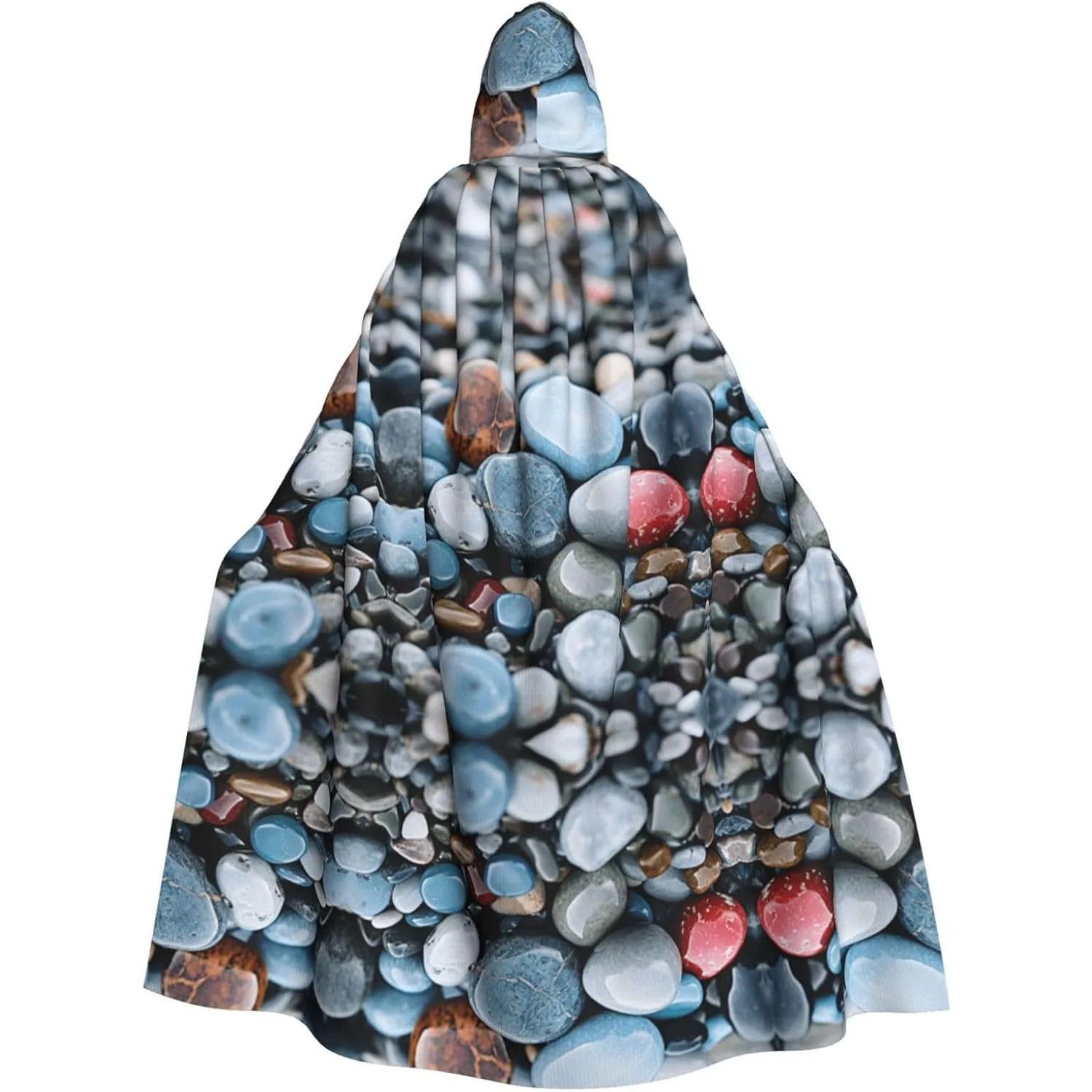 Rocks Over a Rippled print Adult Hooded Cape Carnival Festival Cape Cosplay Robe Costume party Gothic Carnival
