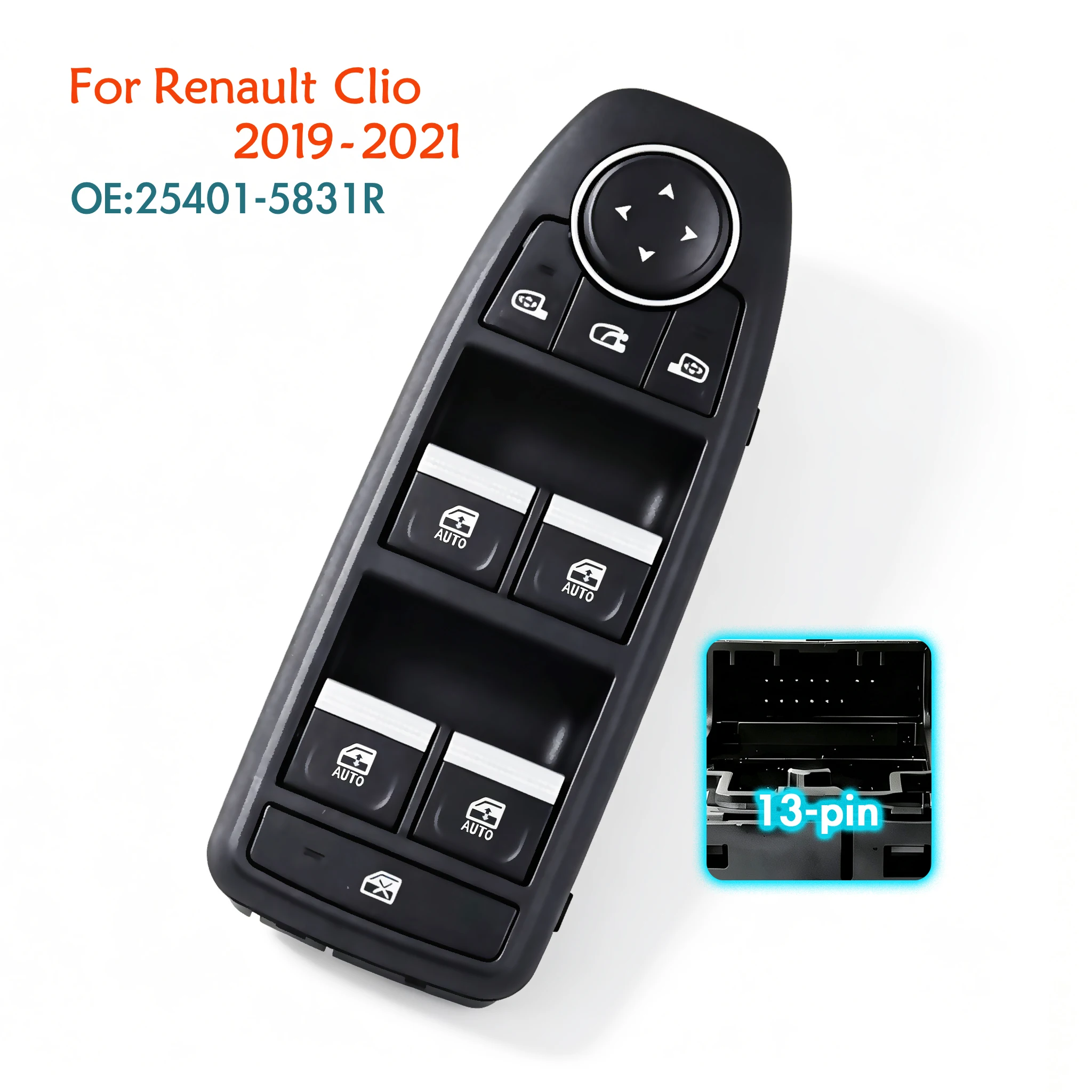 For Renault Clio 5 Captur II 2019-2021,Front Left Driver Side Electric Master Power Window Switch Glass Lifter Control Button