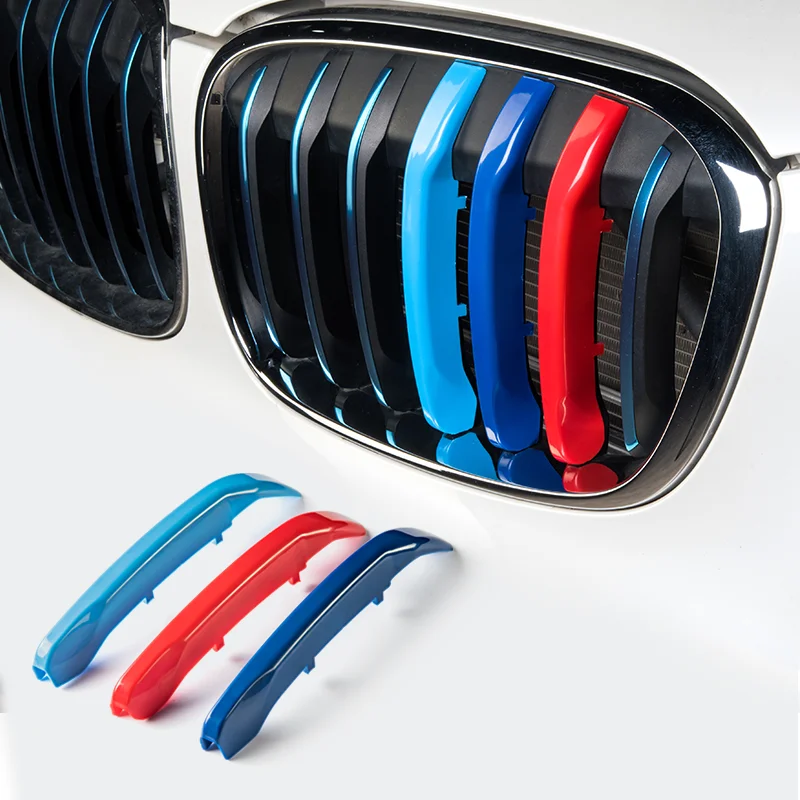 3 Colors Racing Grill Clip Front Grille Trim Strips Car Styling Accessories ABS For BMW X1 X2 2021 2020 2019 2018 2017 2016