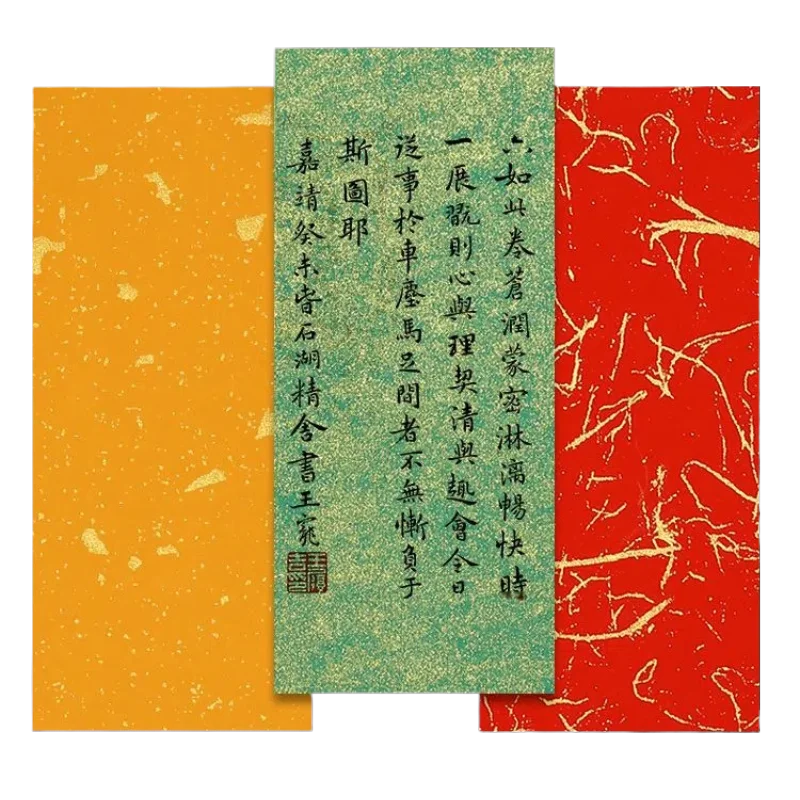 

Antique Batik Xuan Paper Calligraphy Practice Half Ripe Rice Paper Small Regular Script Rice Paper Handwriting Blank Letterhead