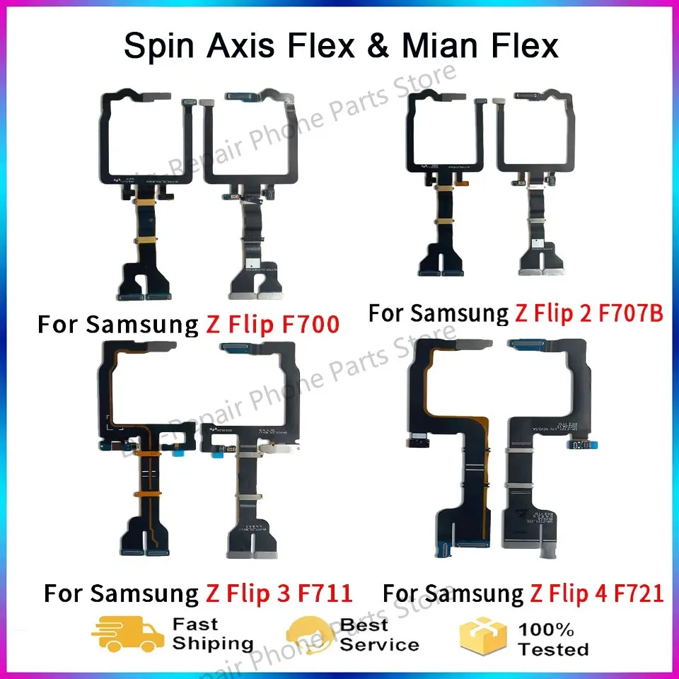 Ось вращения для Samsung Galaxy Z Flip 3 4 5 6 F711 F721 F731 F741, разъем ЖК-дисплея, гибкий разъем материнской платы, гибкий кабель