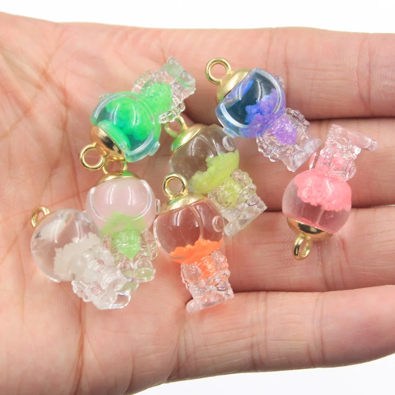 10pcs Charms Luminous Aliens ET Pendants Crafts Making Findings Handmade Jewelry DIY For Earrings Necklace