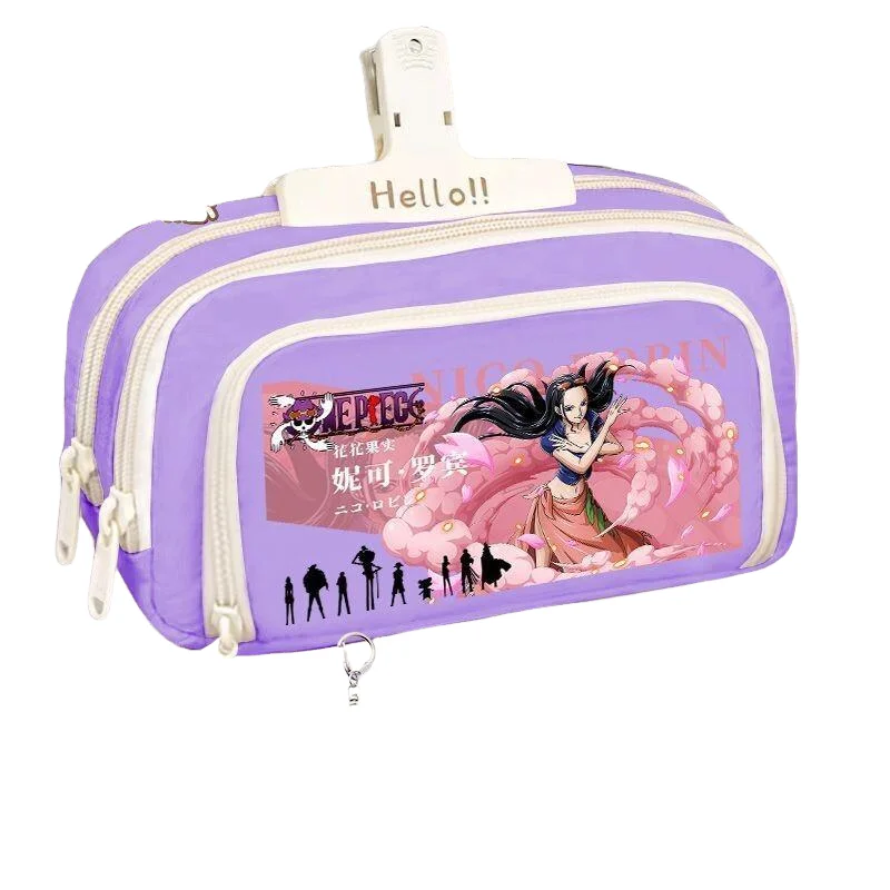 

One Piece Anime Character Multi Layer Pencil Case Fabric for Elementary Middle School Students School Use Cartoon Anime 2D Print