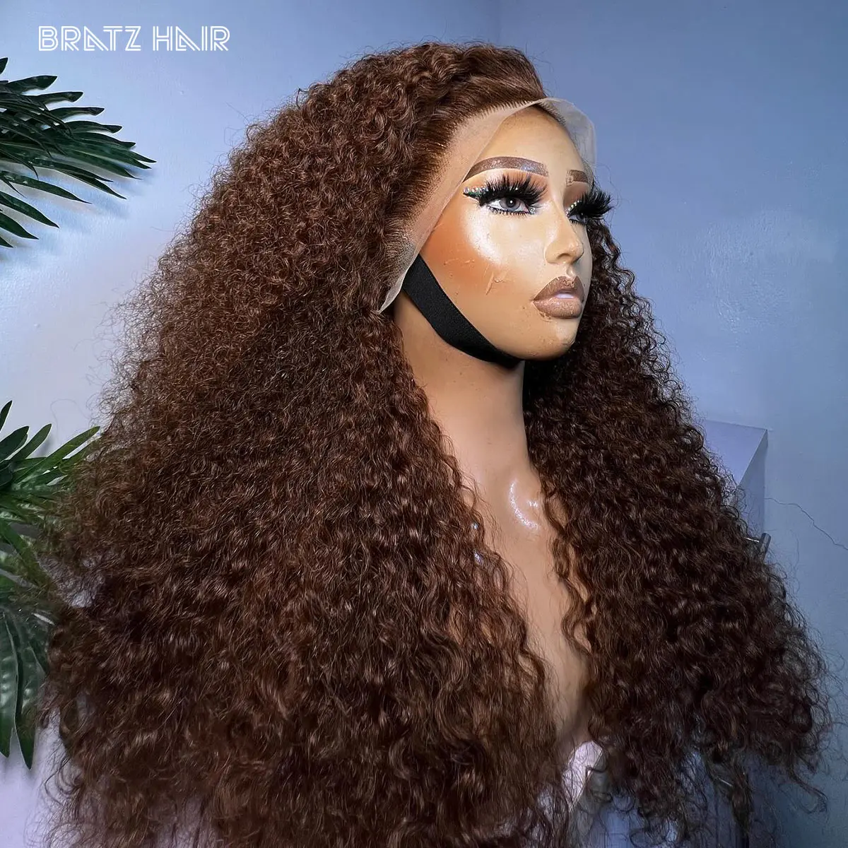 

Brown Jerry Curl Human Hair Wig 13x6 13x4 HD Lace Frontal Wigs for Woman Pre Plucked Reddish Brown 360 Full Lace Glueless Wig