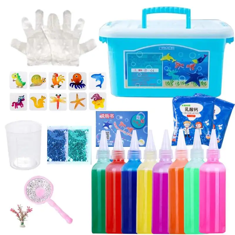 Oceaandier Kralen Kit Water Baby Speelgoed Schimmel Gels Figuren Handgemaakte DIY Materiaal Kinderpuzzel Speelgoedset