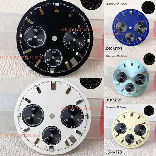 Imagen 1 del producto 29,5 mm VK63 Panda Estéril CustomS Dial Reloj Accesorios Reloj personalizado SIN logotipo