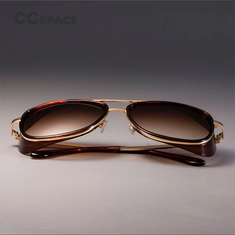 CCSPACE Steampunk Sunglasses Men Mirrored Brand Designer Glasses Fashion Eyewear Shades UV Protection view 6