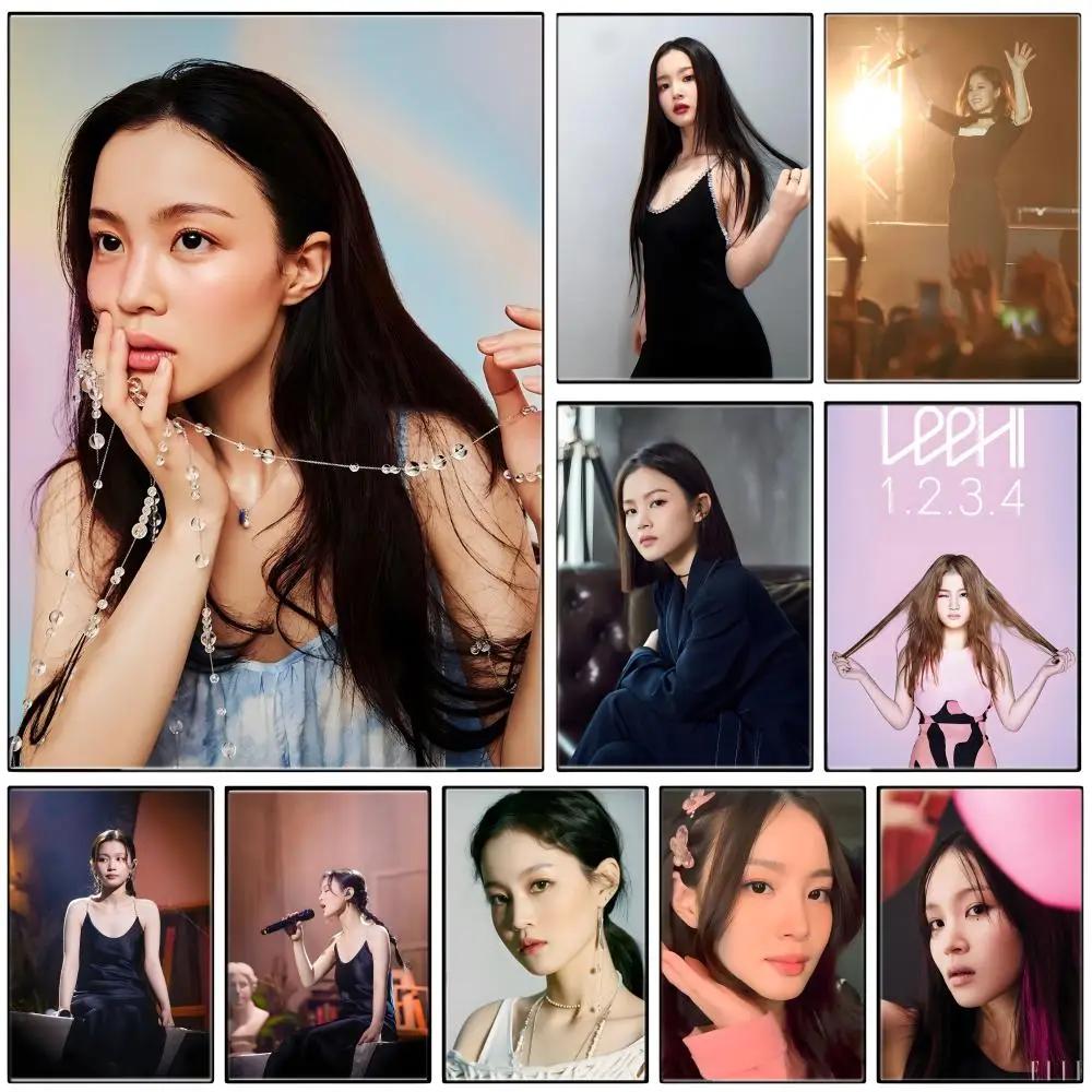 Kpop Star L-Lee Hi Poster  Self-adhesive Art Waterproof Paper Sticker Coffee House Bar Room Wall Decor
