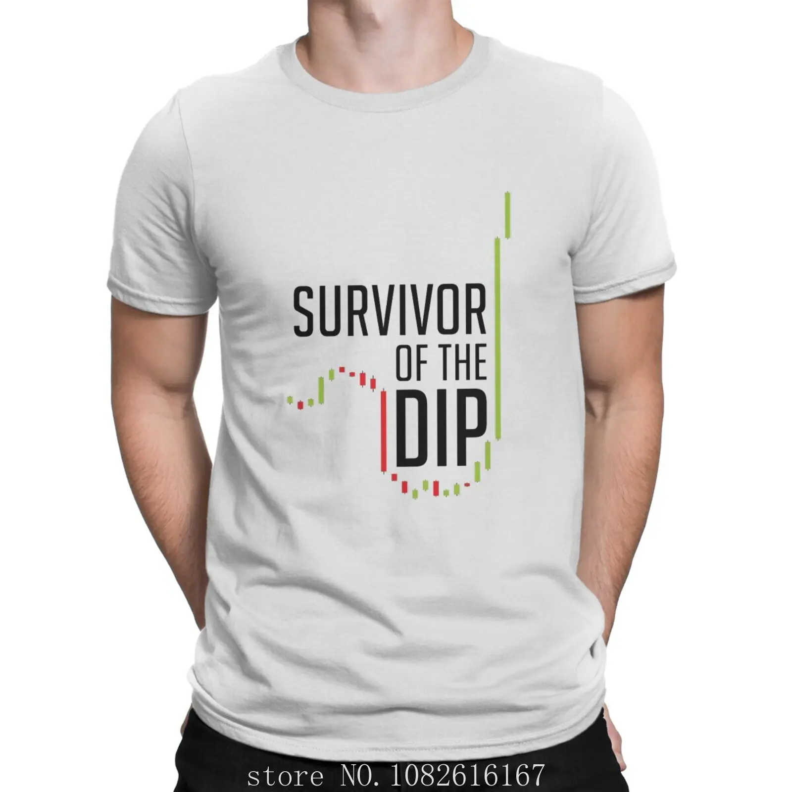 T Shirt Original Sweatshirts Hipster Bitcoin Cryptocurrency Miners Meme Men's TShirt Survivor Of The Dip Fashion Polyester