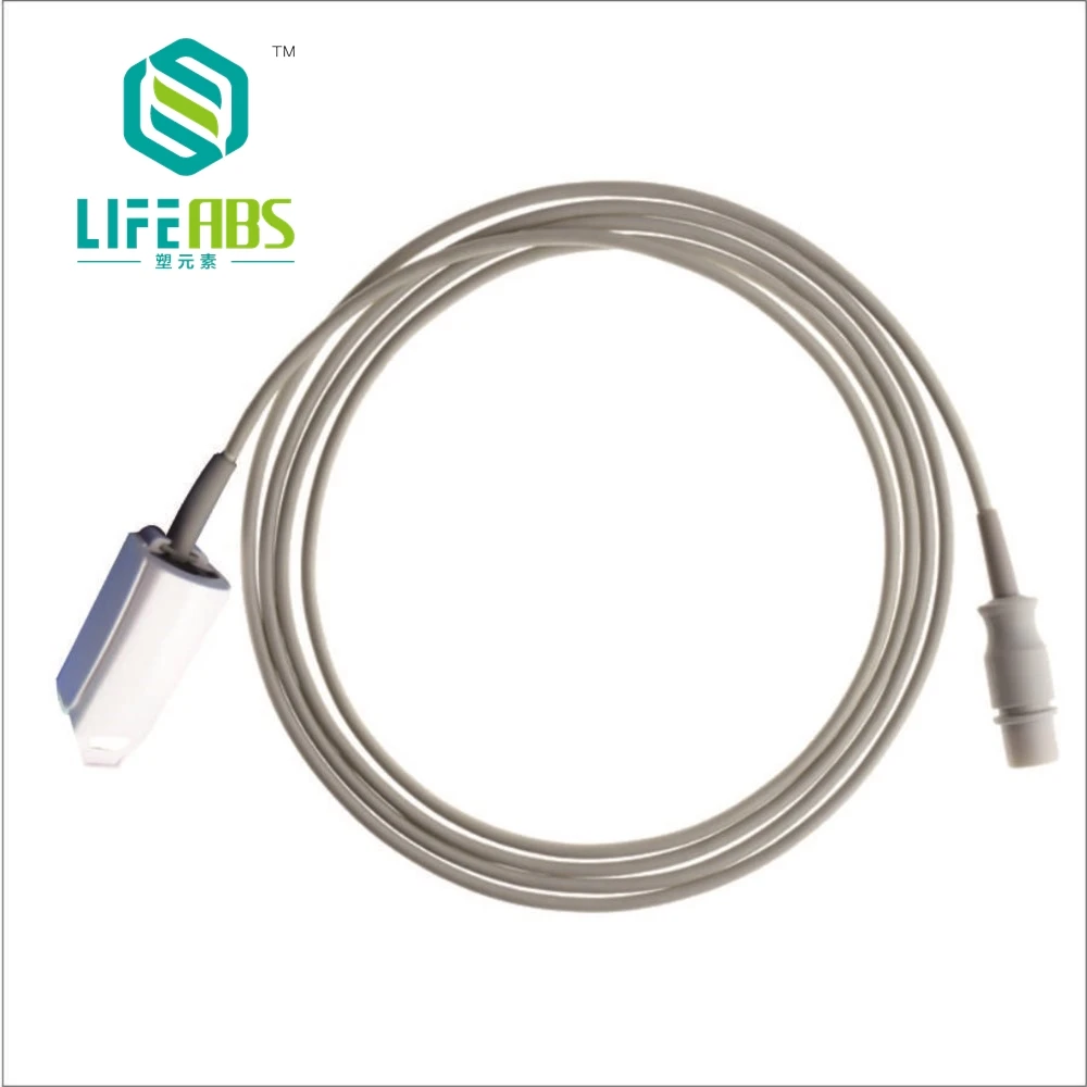 

Детский зажим для пальца, зажим для ушей, силиконовый длинный кабель, датчик кислорода Spo2, многоразовый датчик Spo2 для D * ATASCOPE, 8-контактный большой монитор пациента