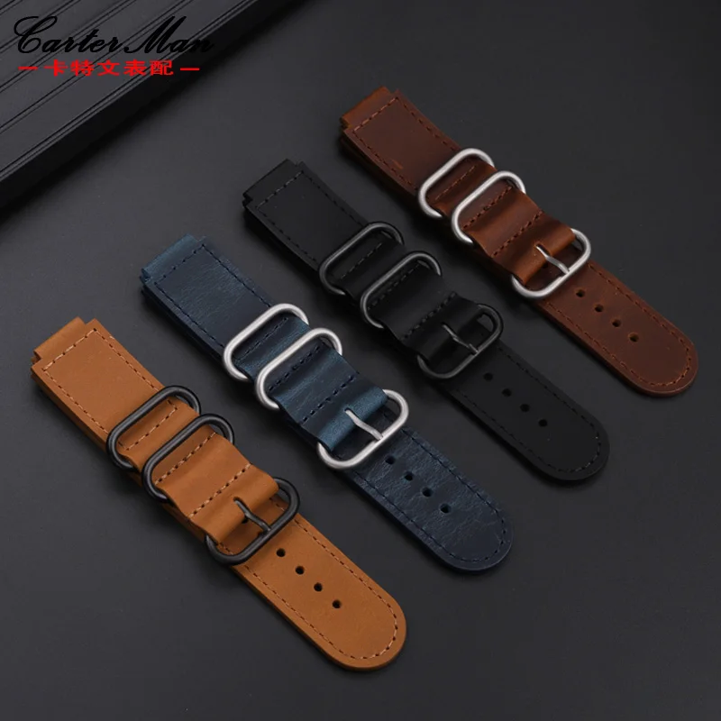 Raised mouth bracelet for Casio small square A158/A168/AE1200/1300/W-218H modified retro cowhide watch strap 18mm men wristband