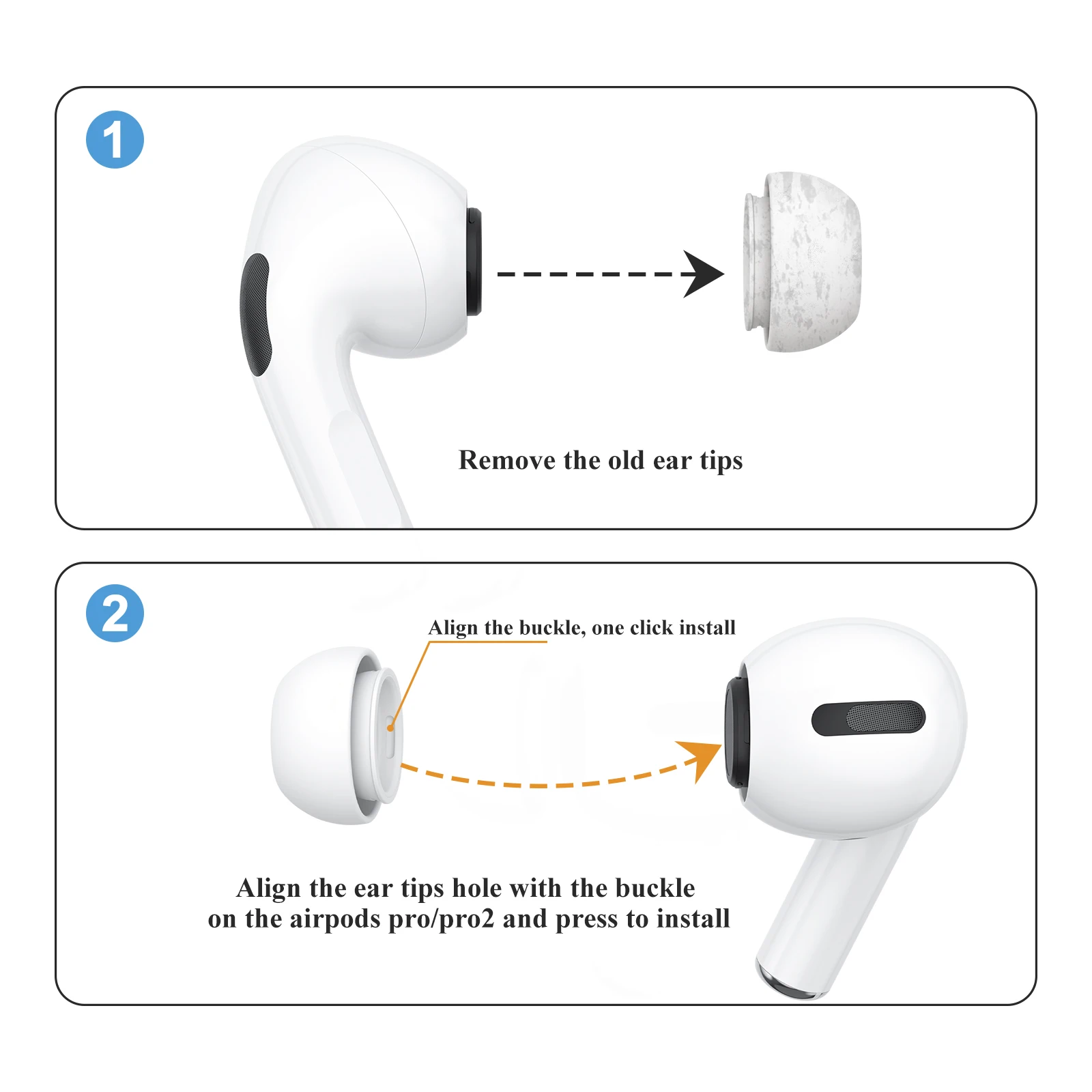 6 PCS Silicone Ear Tips for Airpods Pro 1/2 Gen Protective Earbuds Cover Noise Reduction Hole Ear-pads For Apple Air Pods Pro image 4