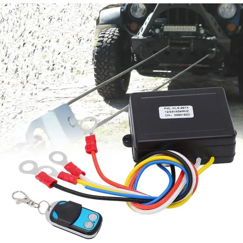 

Беспроводной комплект дистанционного управления лебедкой для автомобиля, грузовика, квадроцикла, внедорожника 12В/24В, водонепроницаемый, с ручным пультом для управления лебедкой